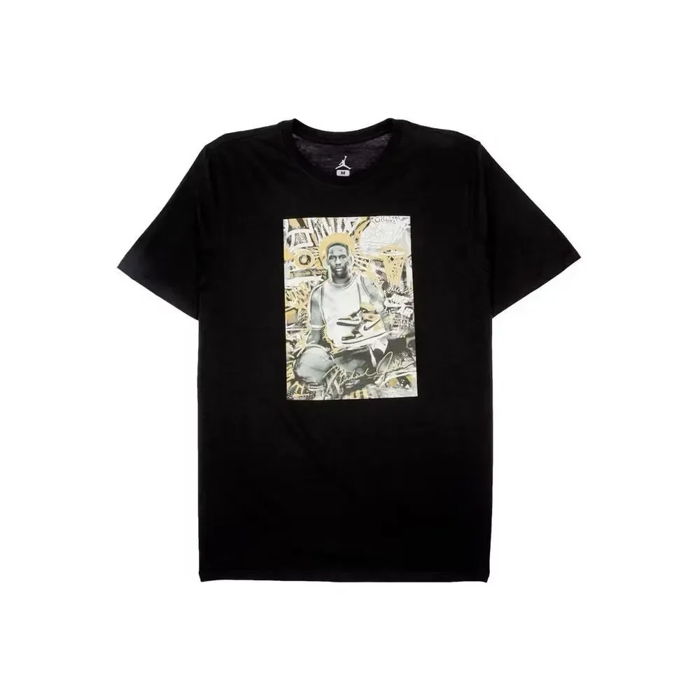 Nike Jordan Black T Shirt Gold Top 3 Rookie Size XL BQ3785-010 NWT Double Sided